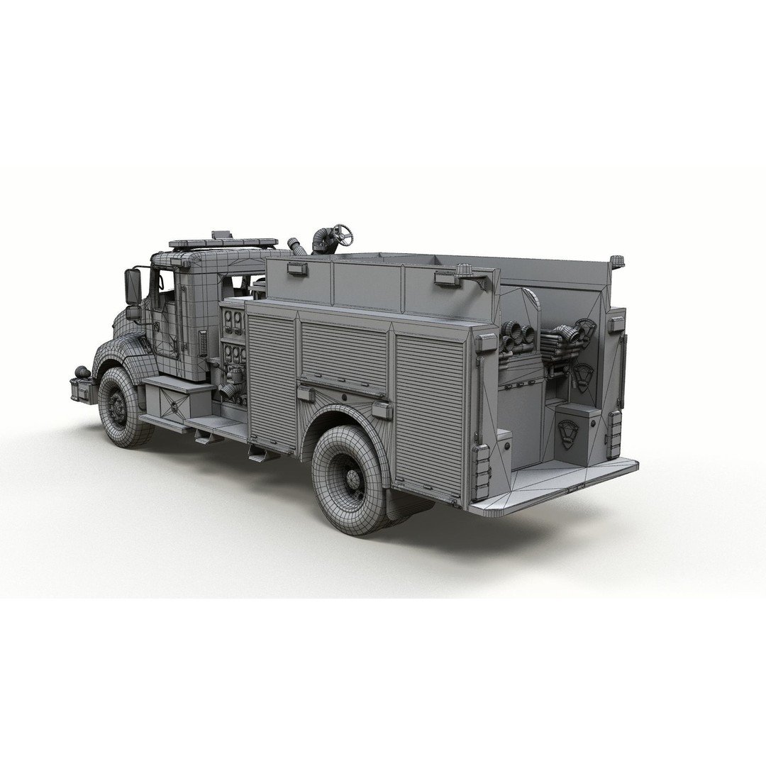 Kenworth T370 Firetruck 3D Model – Low Poly Game Ready Asset, FBX - View 17
