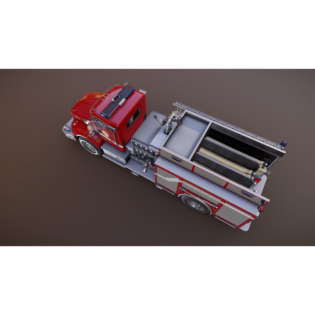 Kenworth T370 Firetruck 3D Model – Low Poly Game Ready Asset, FBX - View 22