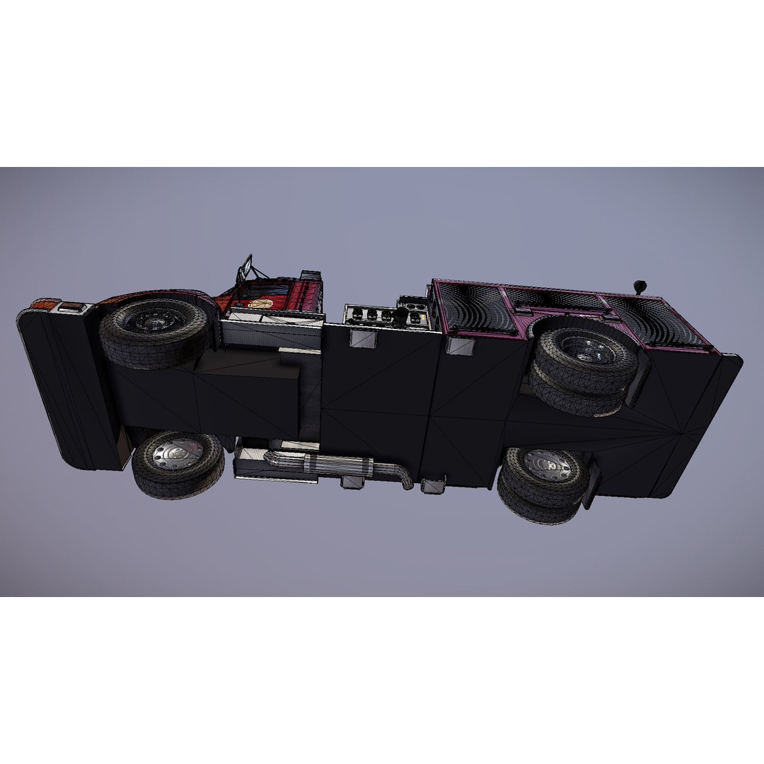 Kenworth T370 Firetruck 3D Model – Low Poly Game Ready Asset, FBX - View 30