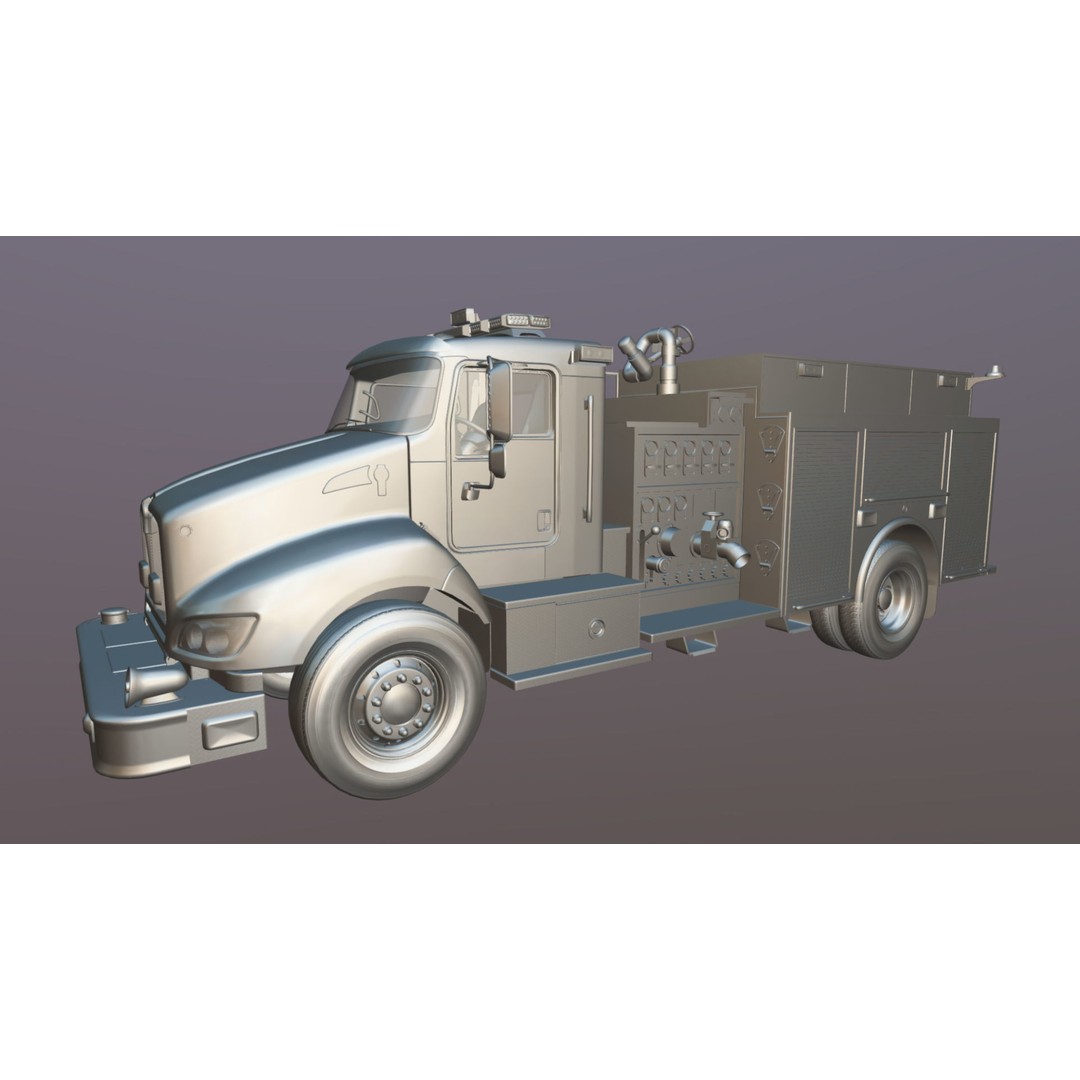 Kenworth T370 Firetruck 3D Model – Low Poly Game Ready Asset, FBX - View 31