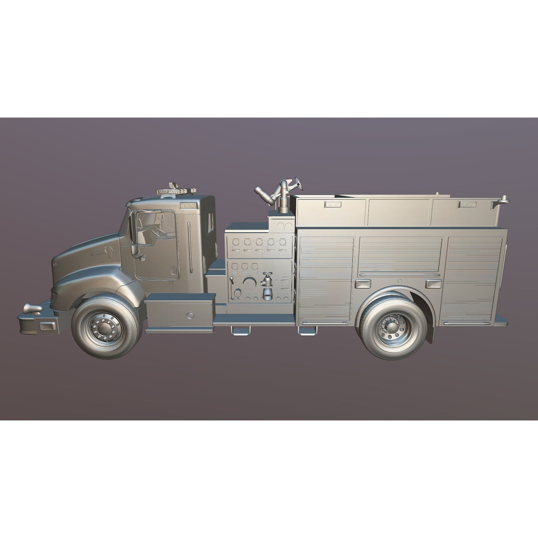 Kenworth T370 Firetruck 3D Model – Low Poly Game Ready Asset, FBX - View 32