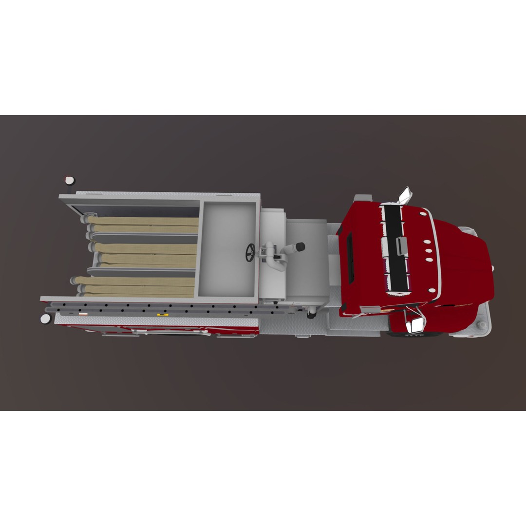Kenworth T370 Firetruck 3D Model – Low Poly Game Ready Asset, FBX - View 34