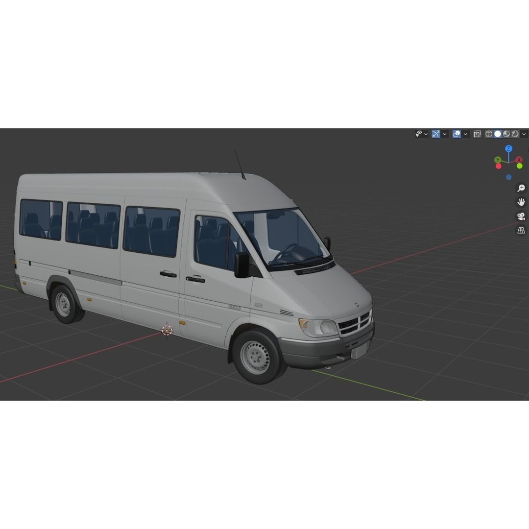 Dodge Sprinter Minibus 3D Model – High Poly Vehicle, FBX, OBJ