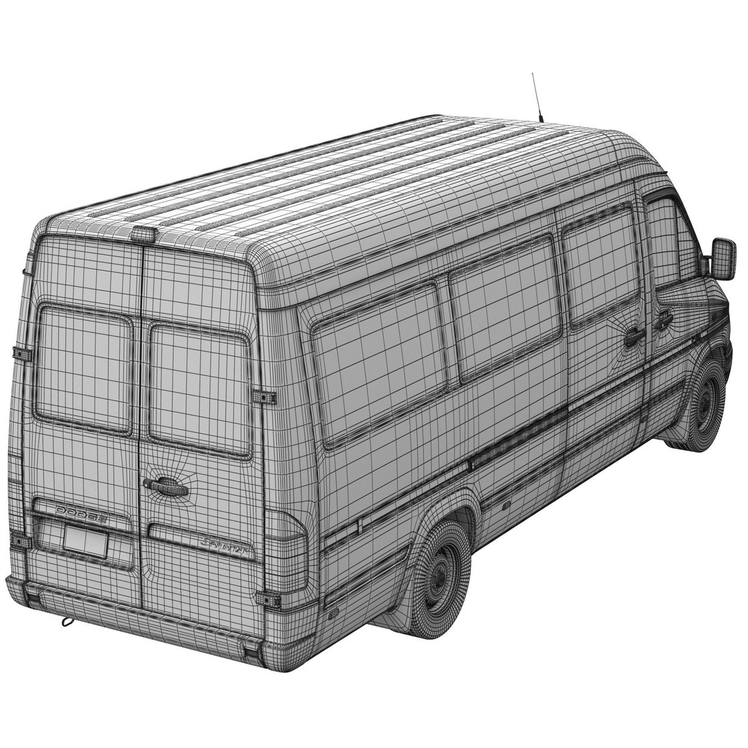 Dodge Sprinter Minibus 3D Model – High Poly Vehicle, FBX, OBJ - View 14