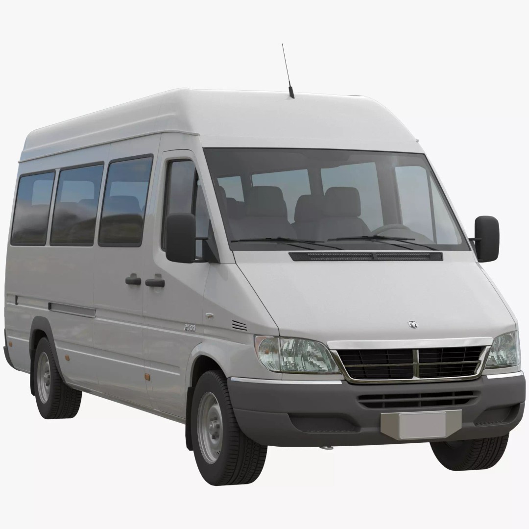 Dodge Sprinter Minibus 3D Model – High Poly Vehicle, FBX, OBJ - View 2