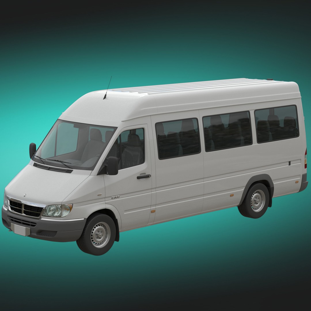 Dodge Sprinter Minibus 3D Model – High Poly Vehicle, FBX, OBJ - View 3