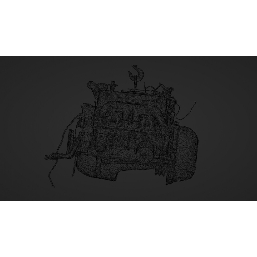 Old Rusty Y-Block V8 Engine 3D Model – Photogrammetry Scanned, FBX - View 18