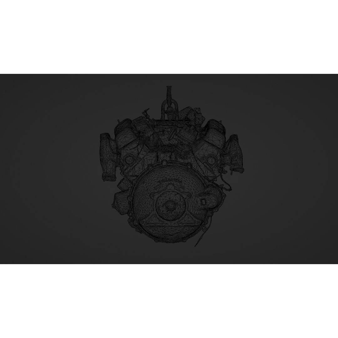Old Rusty Y-Block V8 Engine 3D Model – Photogrammetry Scanned, FBX - View 19