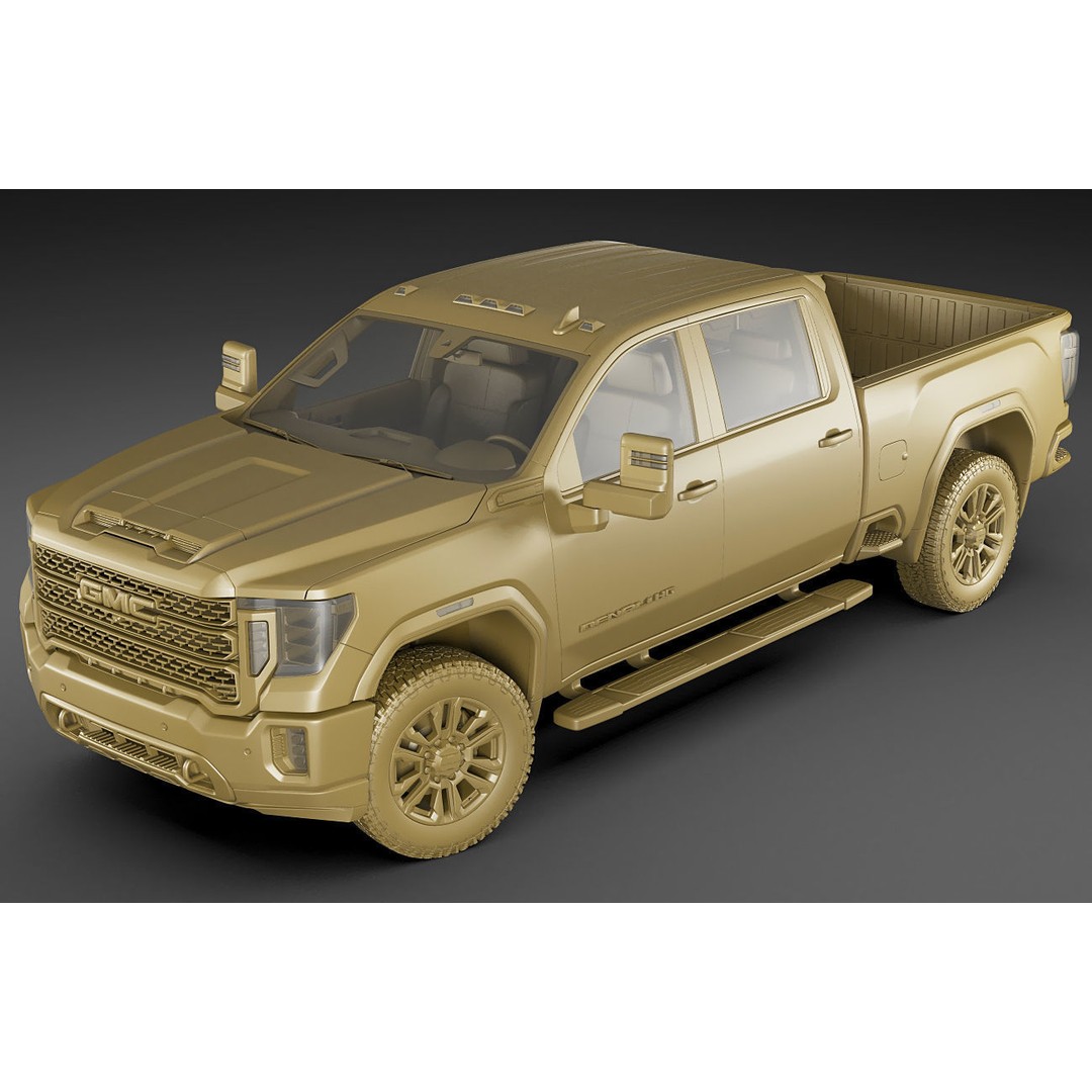 Sierra 2020 Denali 2500HD 3D Model – High Poly Truck Asset, FBX, OBJ, Game Ready - View 20