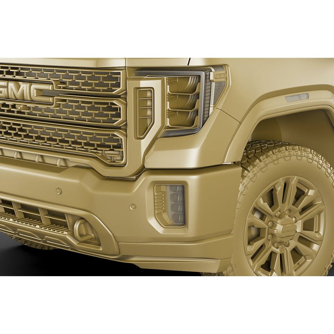 Sierra 2020 Denali 2500HD 3D Model – High Poly Truck Asset, FBX, OBJ, Game Ready - View 22