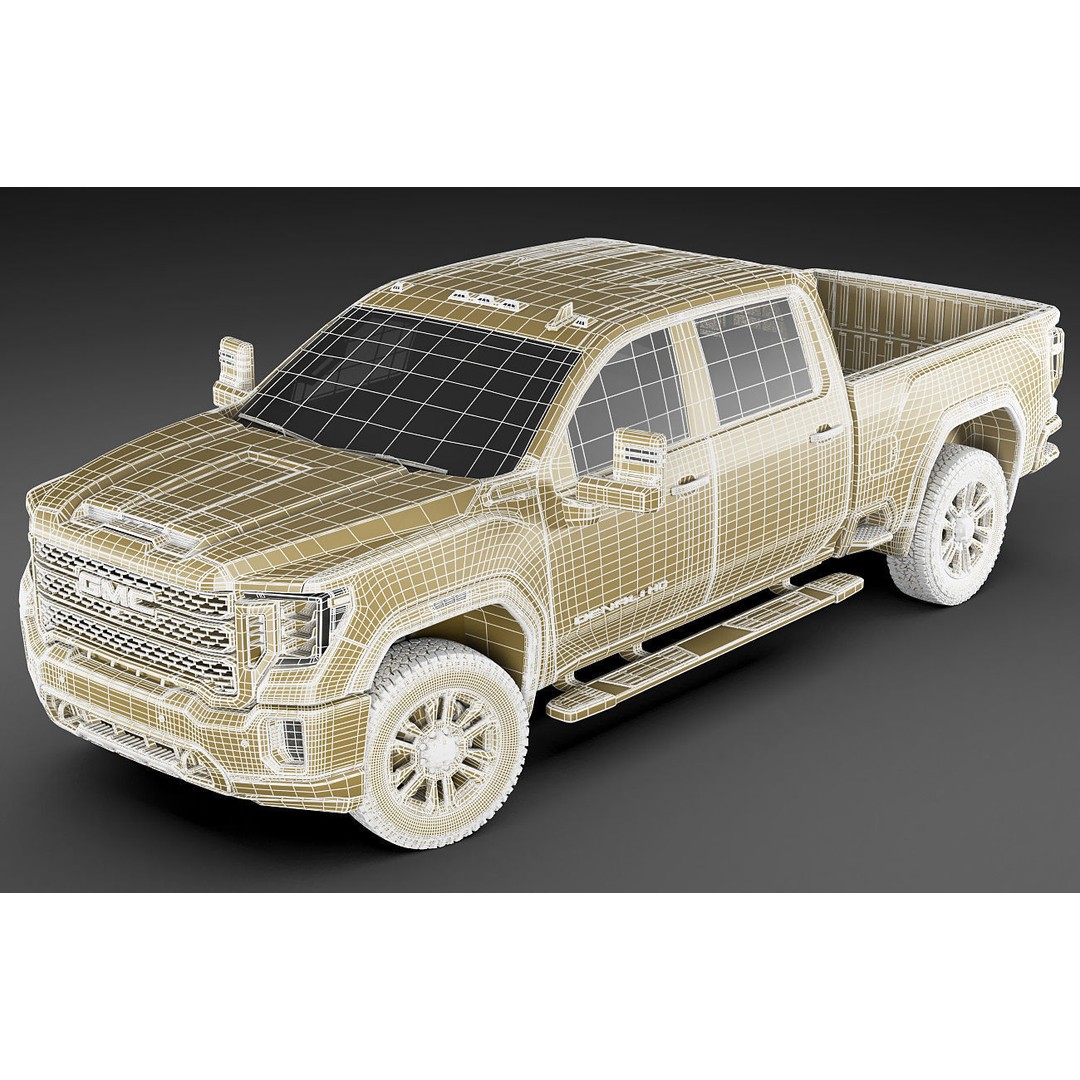 Sierra 2020 Denali 2500HD 3D Model – High Poly Truck Asset, FBX, OBJ, Game Ready - View 24