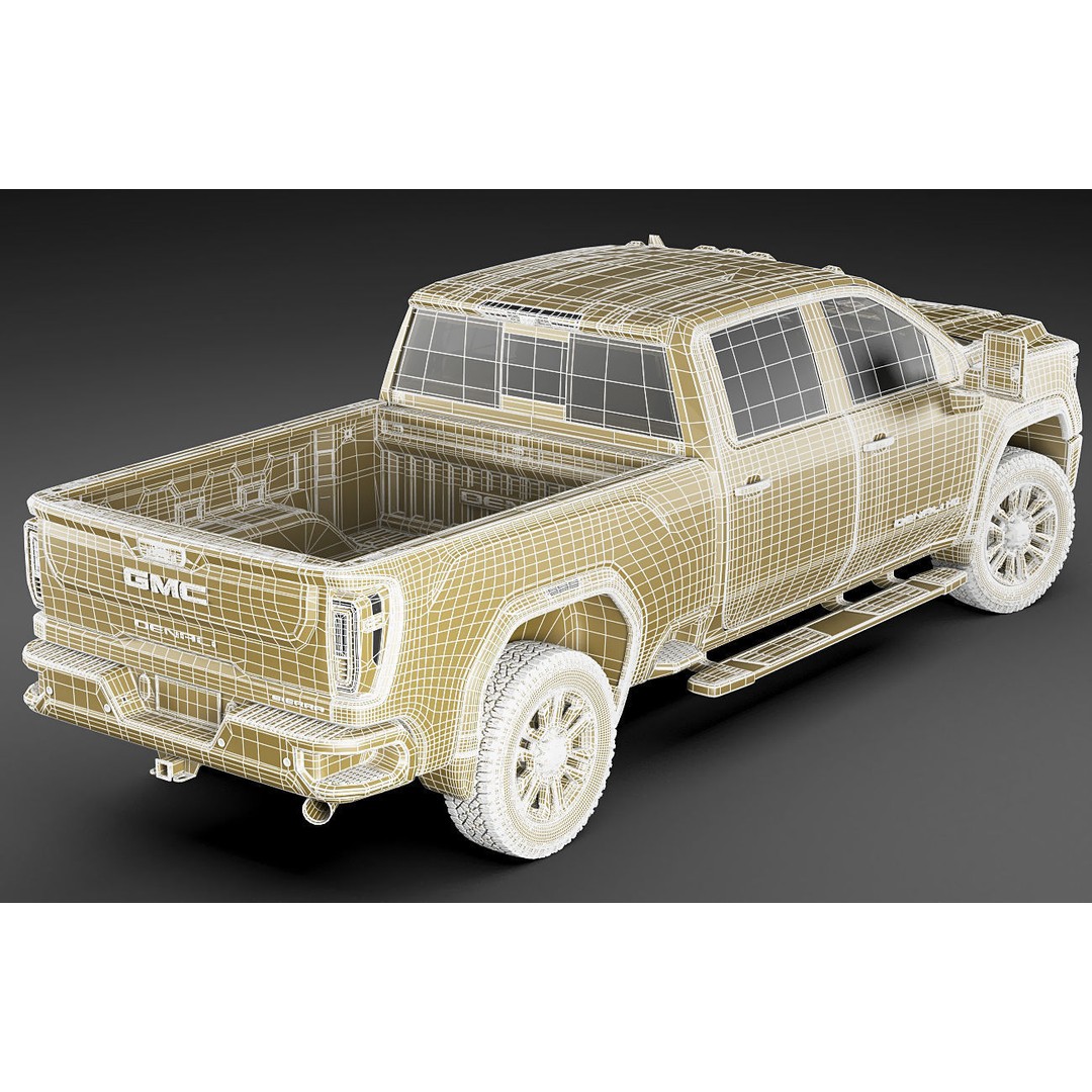 Sierra 2020 Denali 2500HD 3D Model – High Poly Truck Asset, FBX, OBJ, Game Ready - View 25