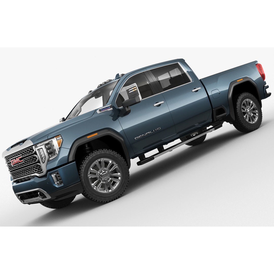 Sierra 2020 Denali 2500HD 3D Model – High Poly Truck Asset, FBX, OBJ, Game Ready - View 9