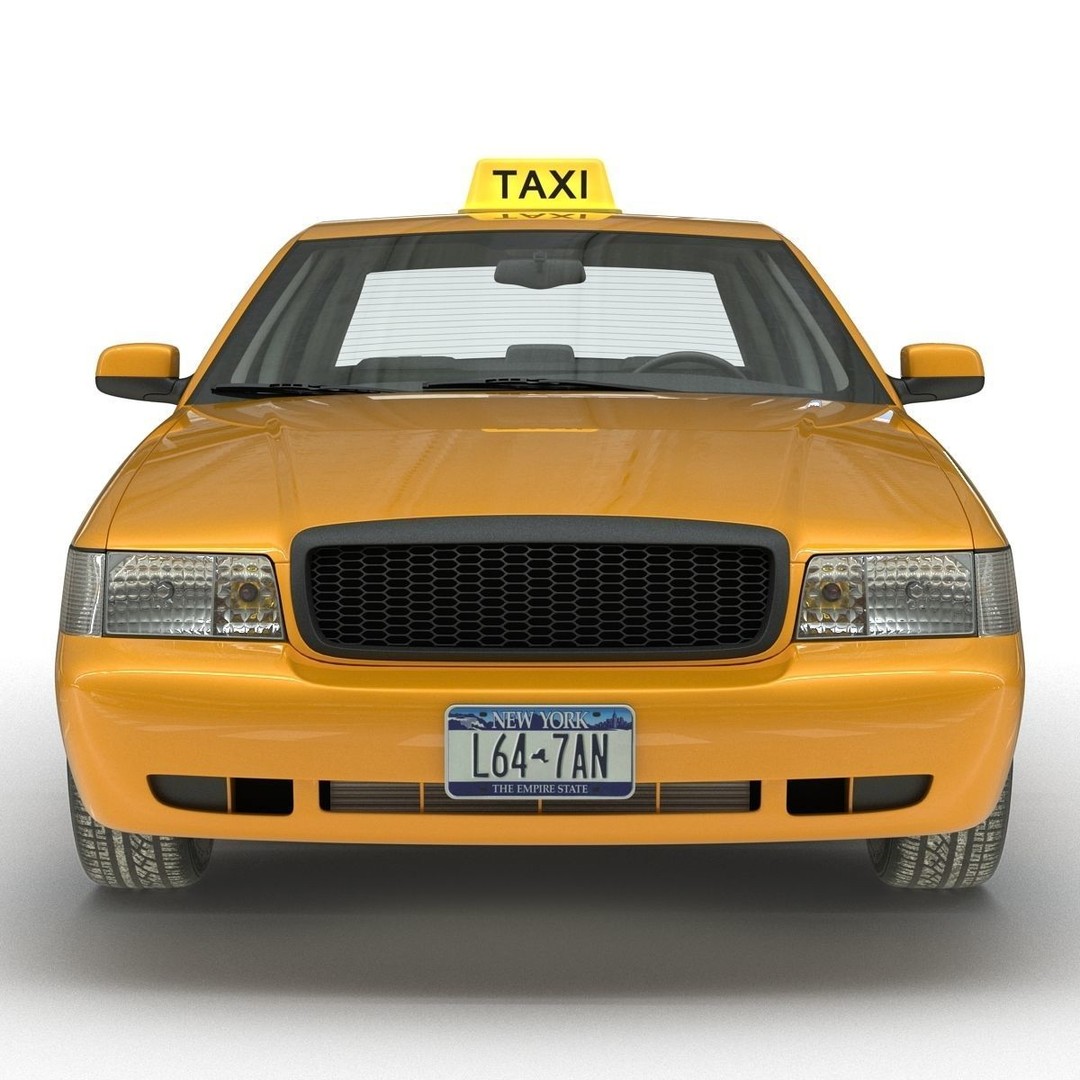 Generic Yellow Taxi 3D Model – Classic Car Interior, PBR Textures - View 19