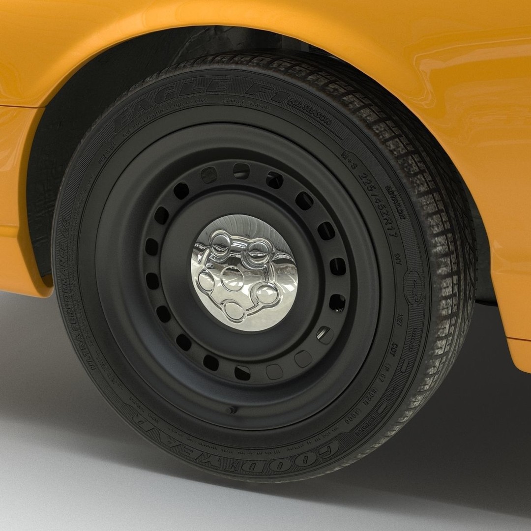 Generic Yellow Taxi 3D Model – Classic Car Interior, PBR Textures - View 33