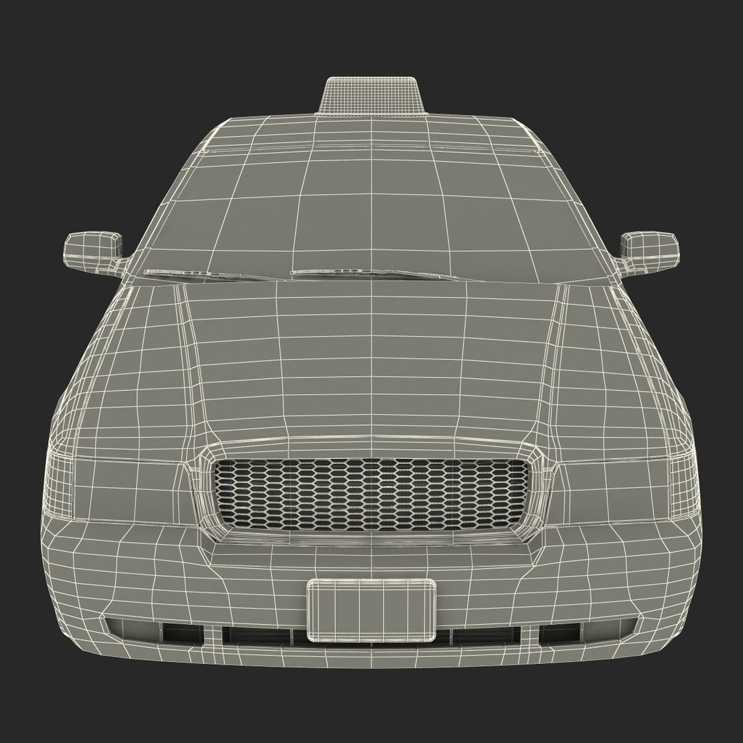 Generic Yellow Taxi 3D Model – Classic Car Interior, PBR Textures - View 47