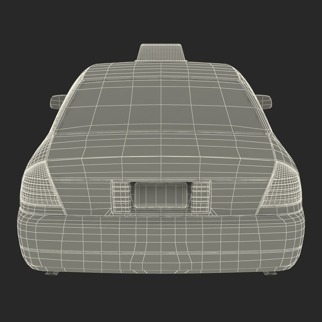 Generic Yellow Taxi 3D Model – Classic Car Interior, PBR Textures - View 49