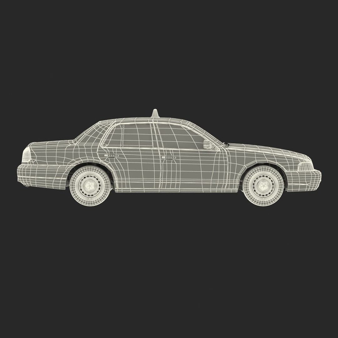 Generic Yellow Taxi 3D Model – Classic Car Interior, PBR Textures - View 50