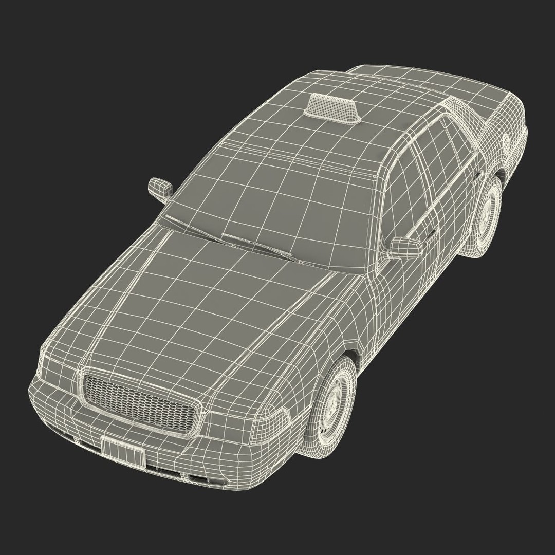 Generic Yellow Taxi 3D Model – Classic Car Interior, PBR Textures - View 58