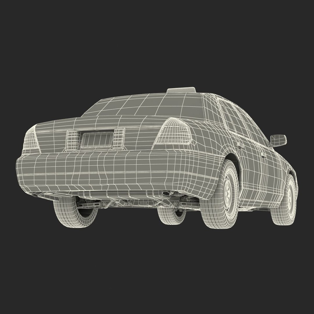 Generic Yellow Taxi 3D Model – Classic Car Interior, PBR Textures - View 65