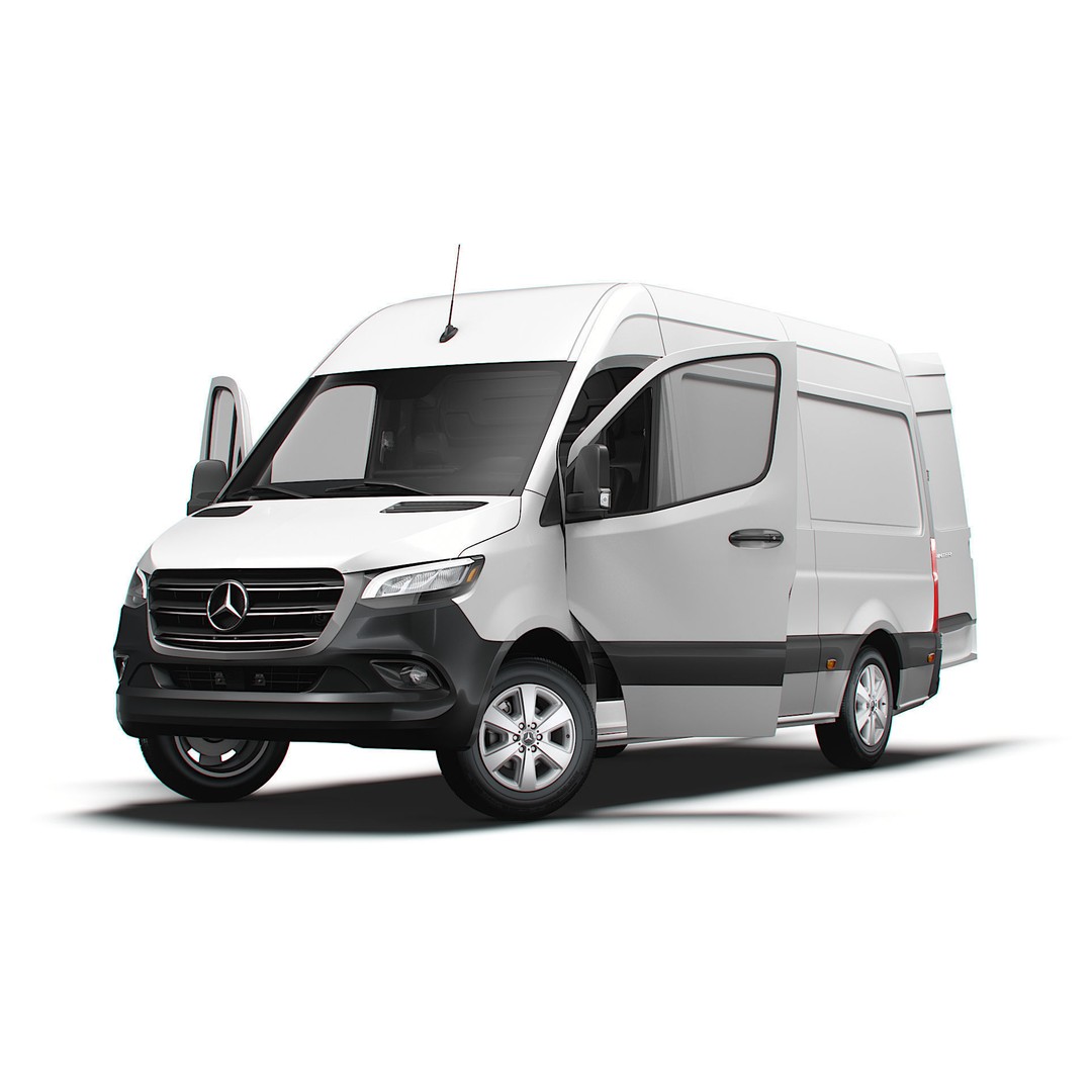 Mercedes Benz Sprinter L2H2 RWD 3D Model – HQ Interior, PBR Textures - View 9