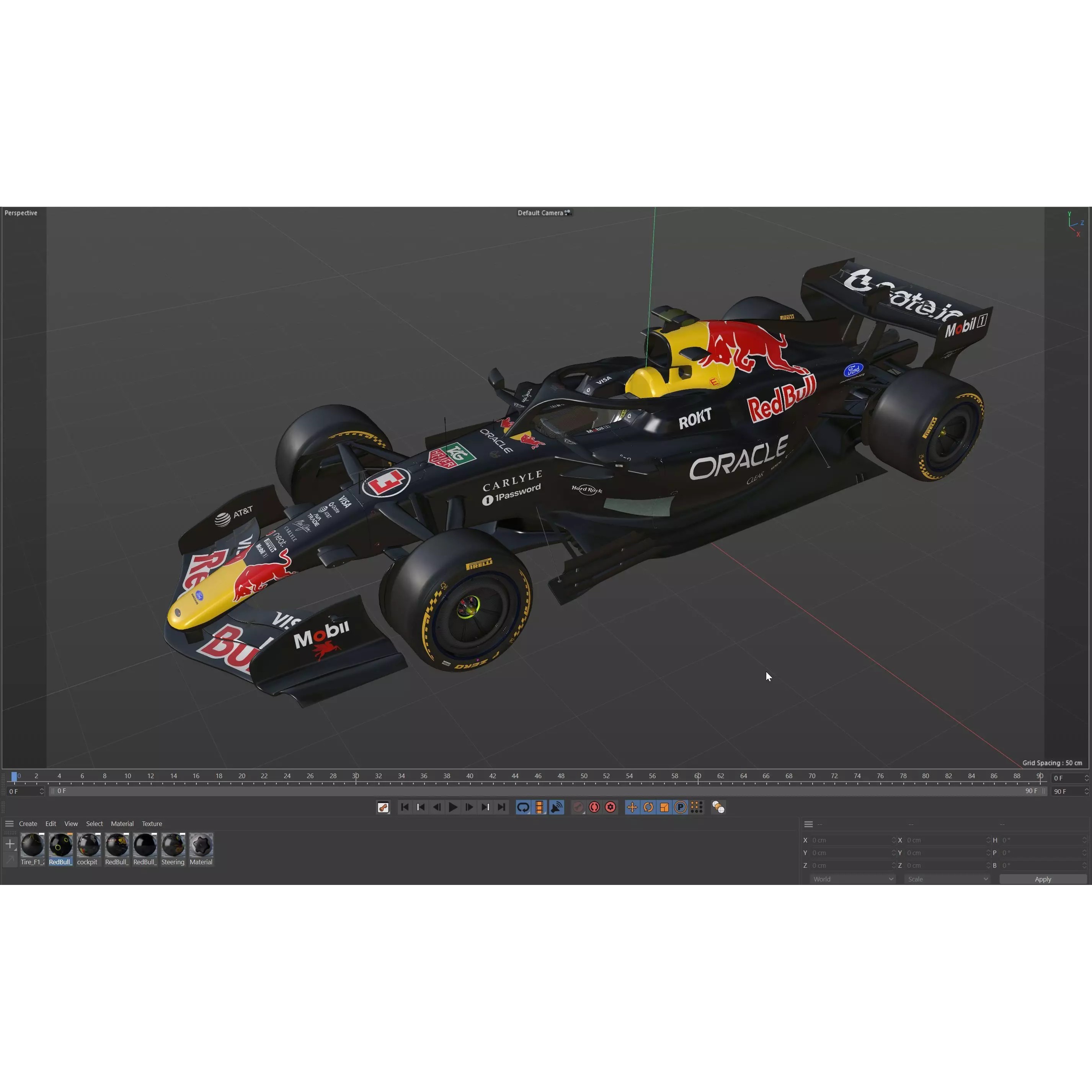 F1 RedBull RB22 2026 - Low-Poly Game-Ready 3D Model - View 25