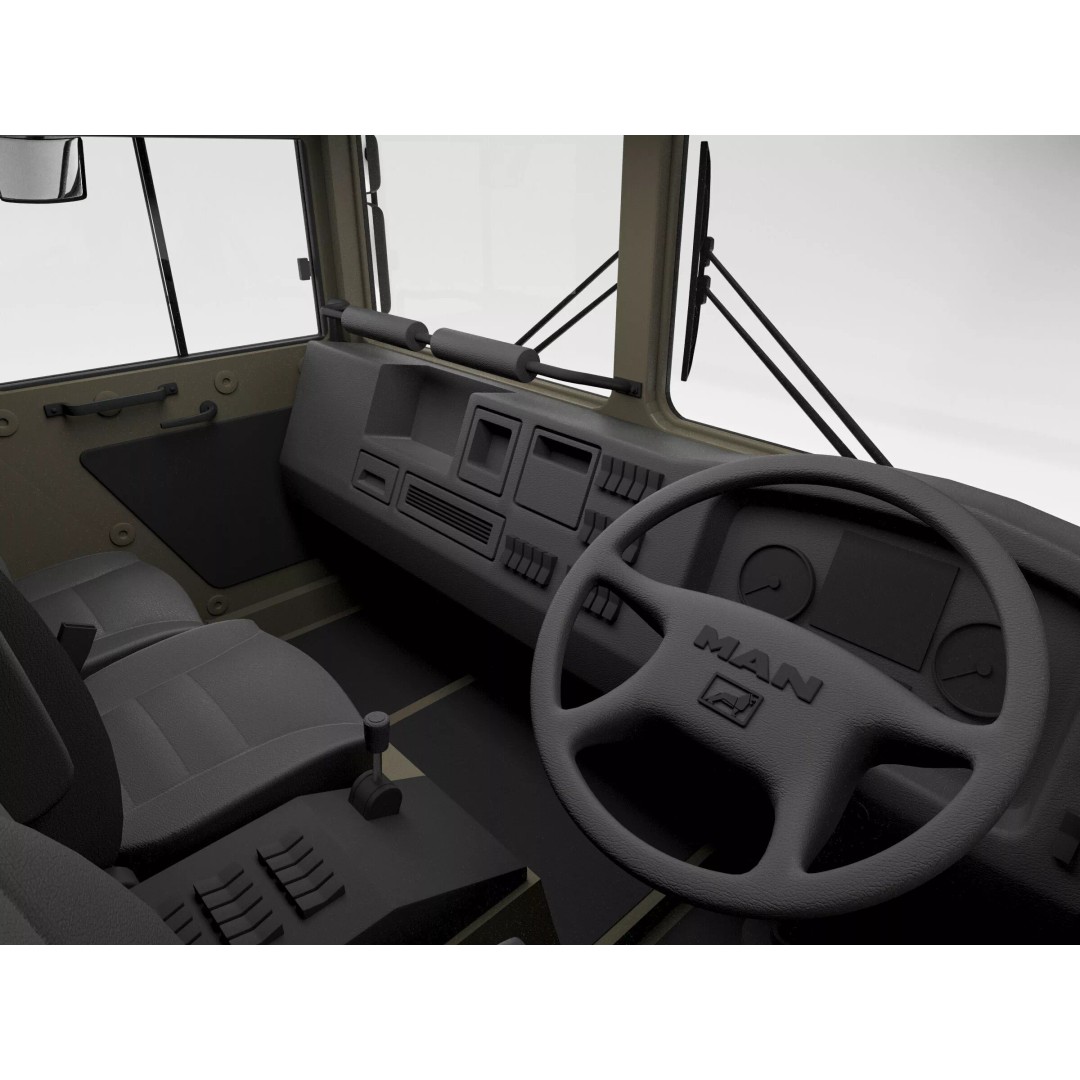 MAN HX61 6x6 Military Truck 3D Model – High Poly Game Asset, FBX, OBJ - View 10
