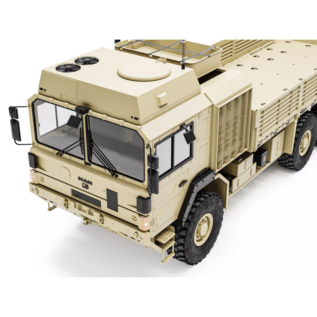 MAN HX61 6x6 Military Truck 3D Model – High Poly Game Asset, FBX, OBJ - View 15