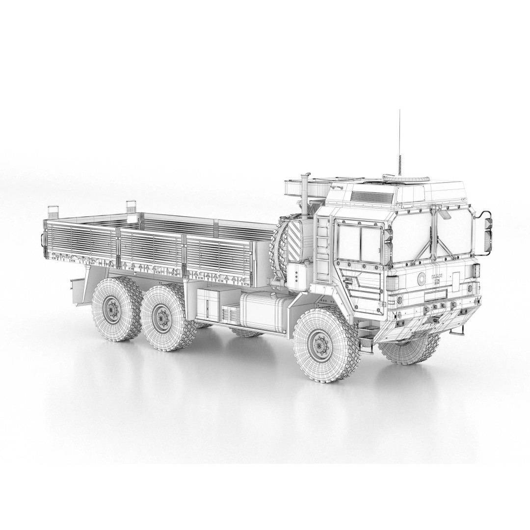 MAN HX61 6x6 Military Truck 3D Model – High Poly Game Asset, FBX, OBJ - View 17