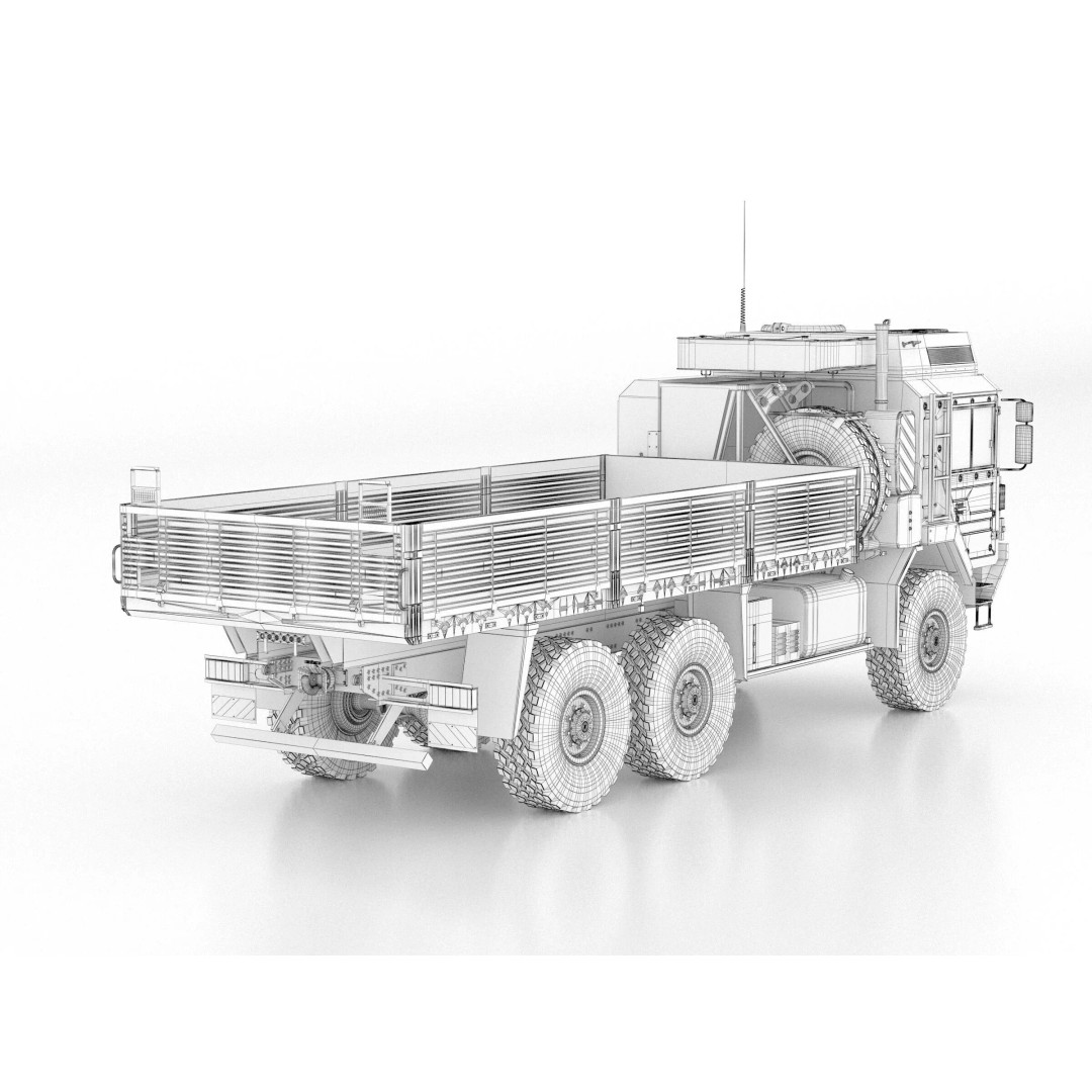 MAN HX61 6x6 Military Truck 3D Model – High Poly Game Asset, FBX, OBJ - View 18