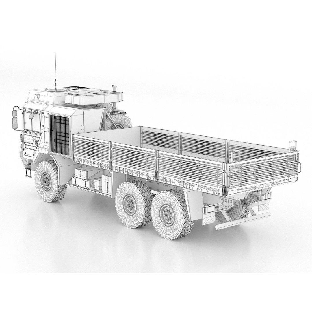 MAN HX61 6x6 Military Truck 3D Model – High Poly Game Asset, FBX, OBJ - View 19