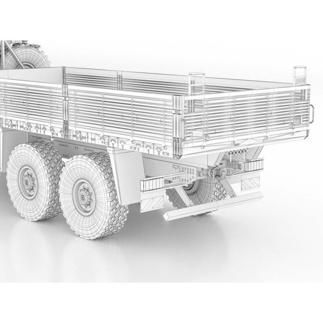MAN HX61 6x6 Military Truck 3D Model – High Poly Game Asset, FBX, OBJ - View 22