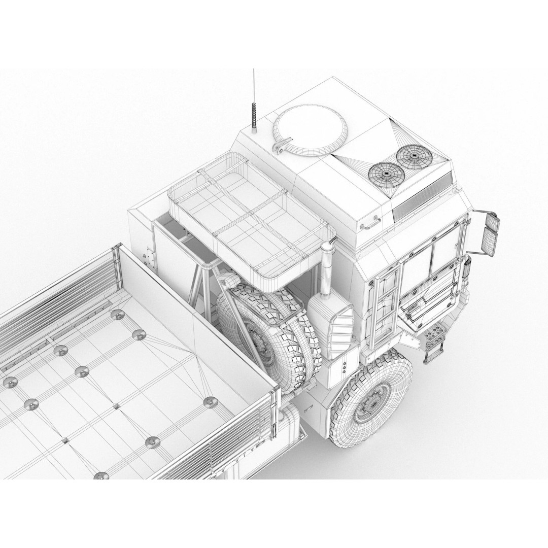 MAN HX61 6x6 Military Truck 3D Model – High Poly Game Asset, FBX, OBJ - View 28