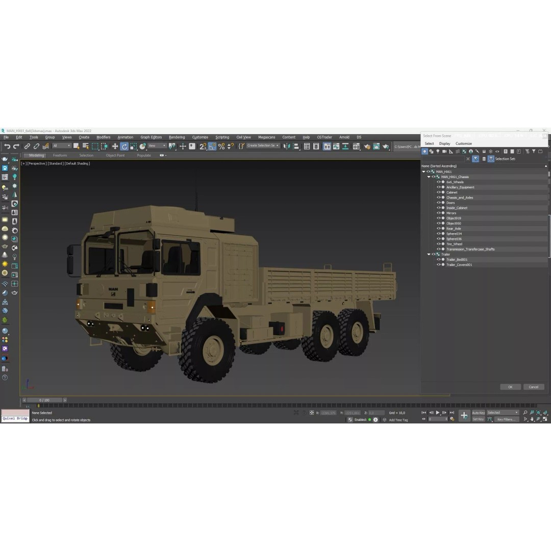 MAN HX61 6x6 Military Truck 3D Model – High Poly Game Asset, FBX, OBJ - View 29
