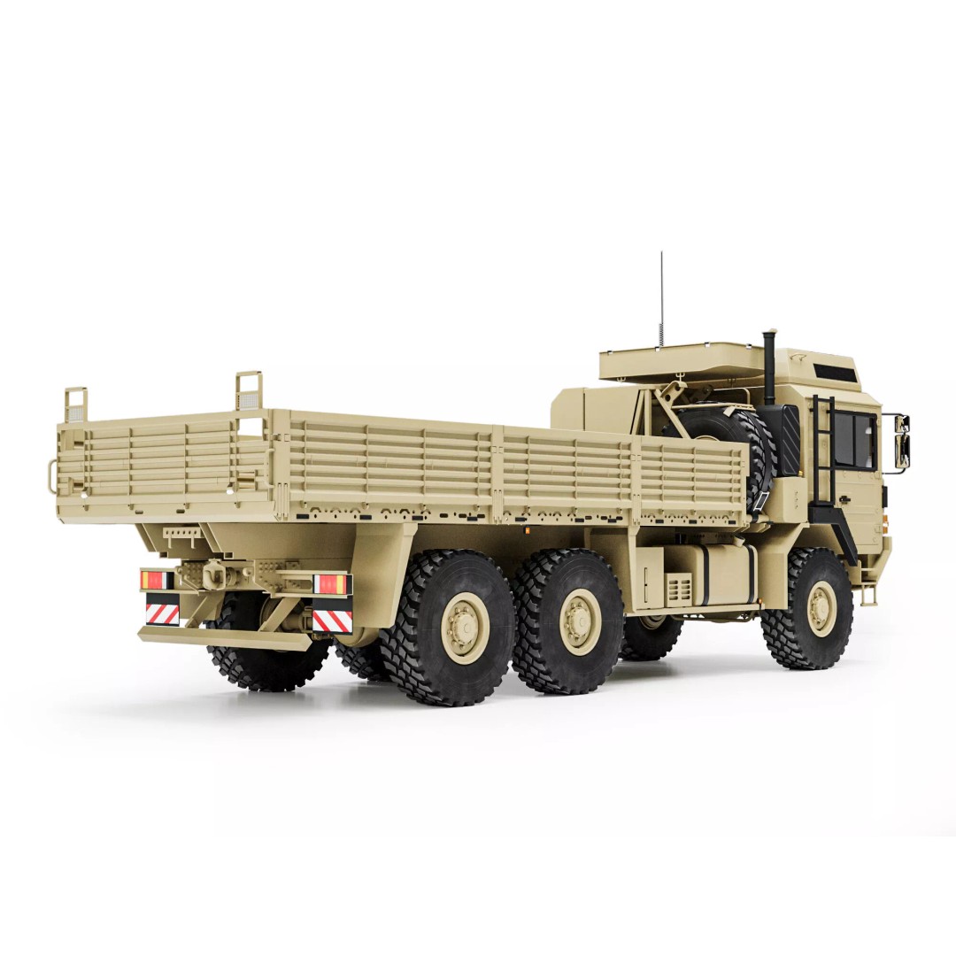 MAN HX61 6x6 Military Truck 3D Model – High Poly Game Asset, FBX, OBJ - View 4