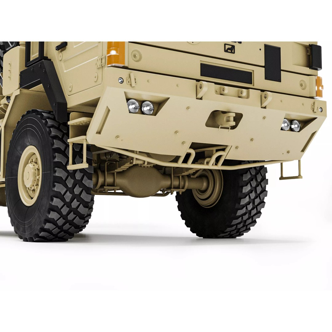 MAN HX61 6x6 Military Truck 3D Model – High Poly Game Asset, FBX, OBJ - View 8