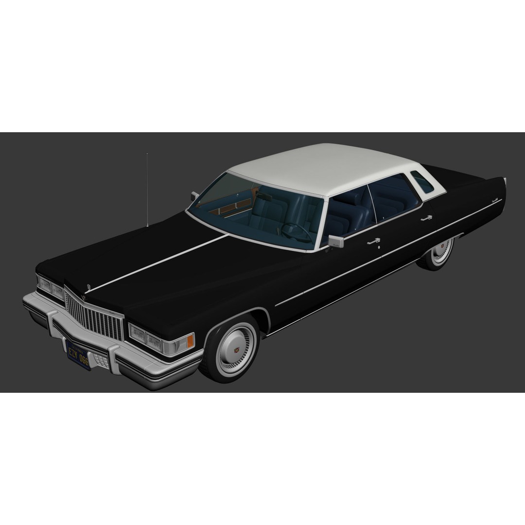 Cadillac DeVille 3D Model – Classic Sedan, FBX, OBJ, Game Ready