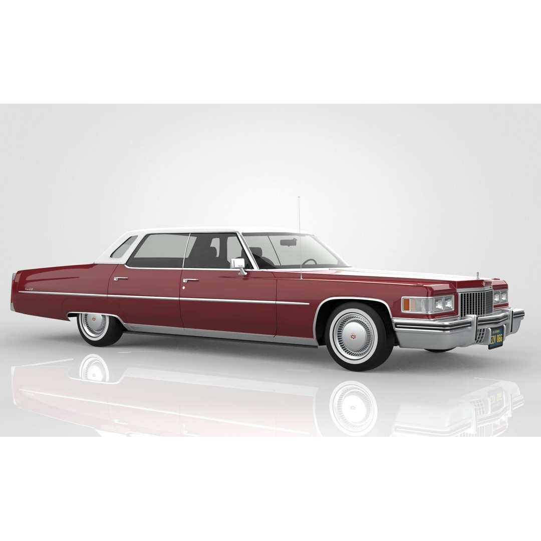 Cadillac DeVille 3D Model – Classic Sedan, FBX, OBJ, Game Ready - View 10