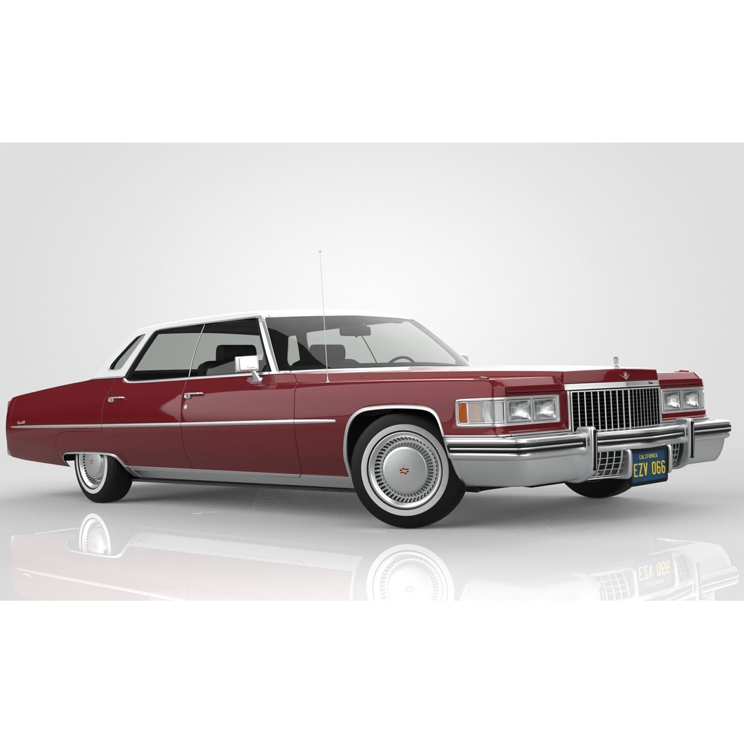 Cadillac DeVille 3D Model – Classic Sedan, FBX, OBJ, Game Ready - View 11