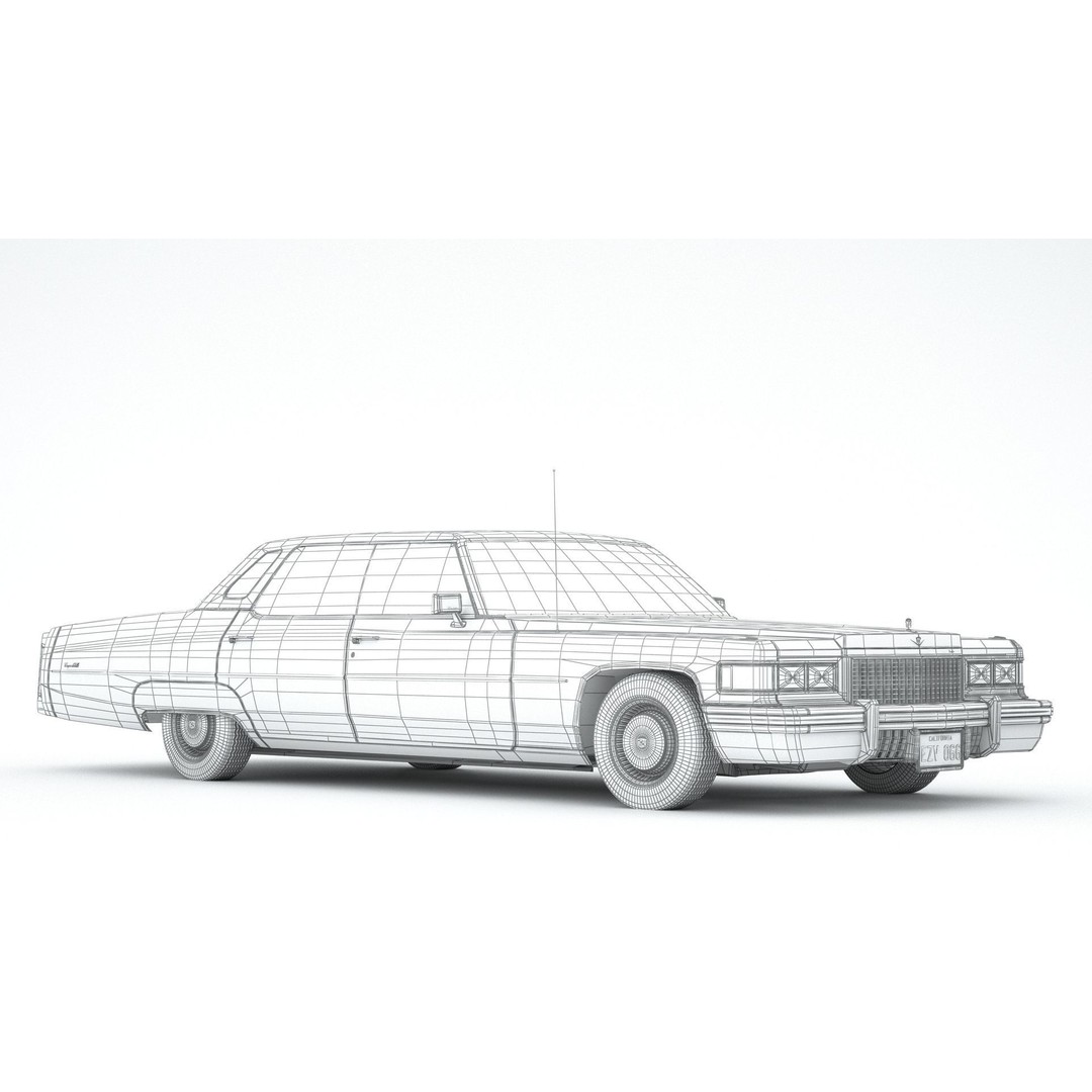 Cadillac DeVille 3D Model – Classic Sedan, FBX, OBJ, Game Ready - View 13