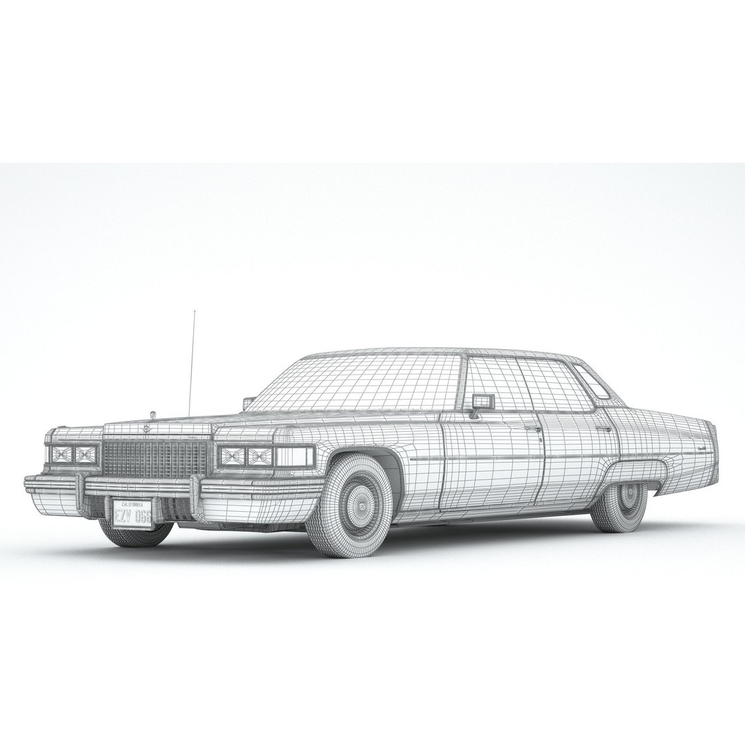 Cadillac DeVille 3D Model – Classic Sedan, FBX, OBJ, Game Ready - View 14