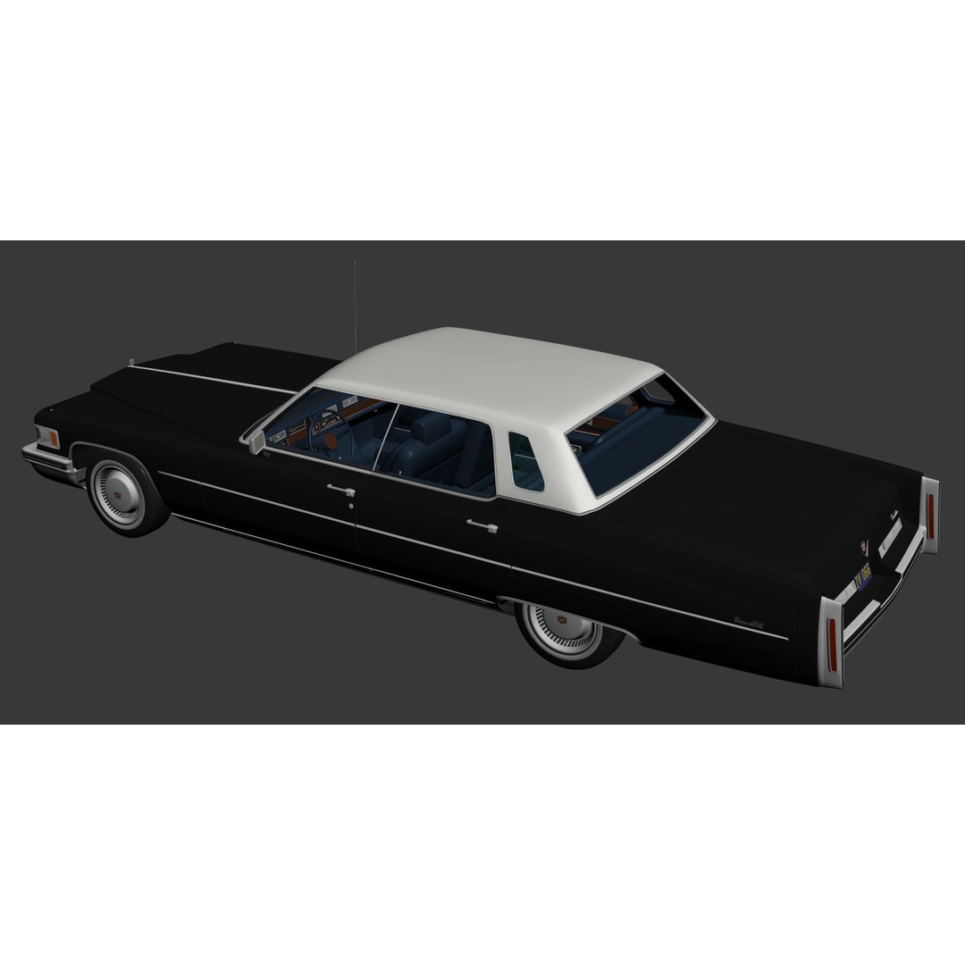 Cadillac DeVille 3D Model – Classic Sedan, FBX, OBJ, Game Ready - View 15
