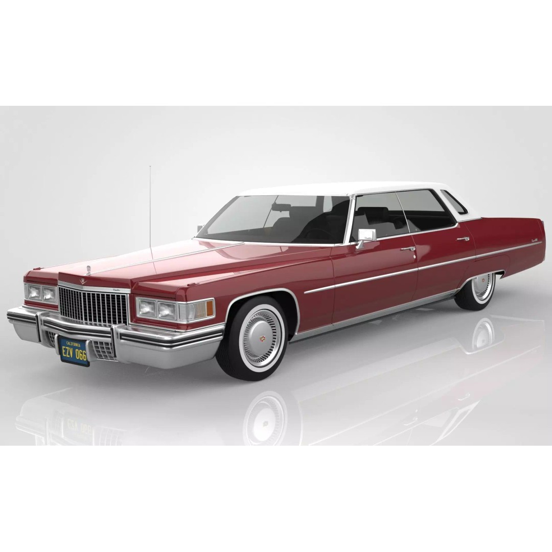 Cadillac DeVille 3D Model – Classic Sedan, FBX, OBJ, Game Ready - View 2