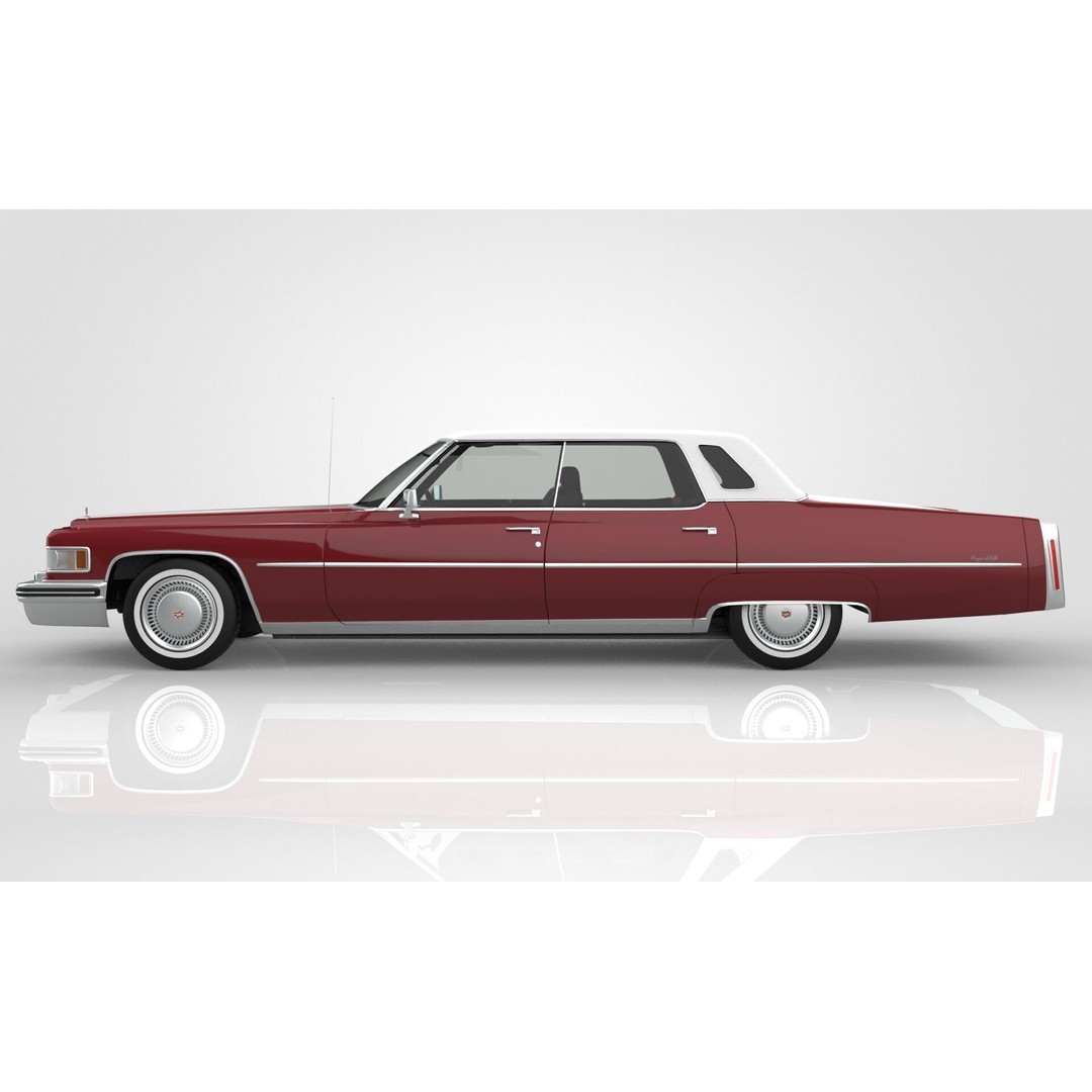 Cadillac DeVille 3D Model – Classic Sedan, FBX, OBJ, Game Ready - View 3