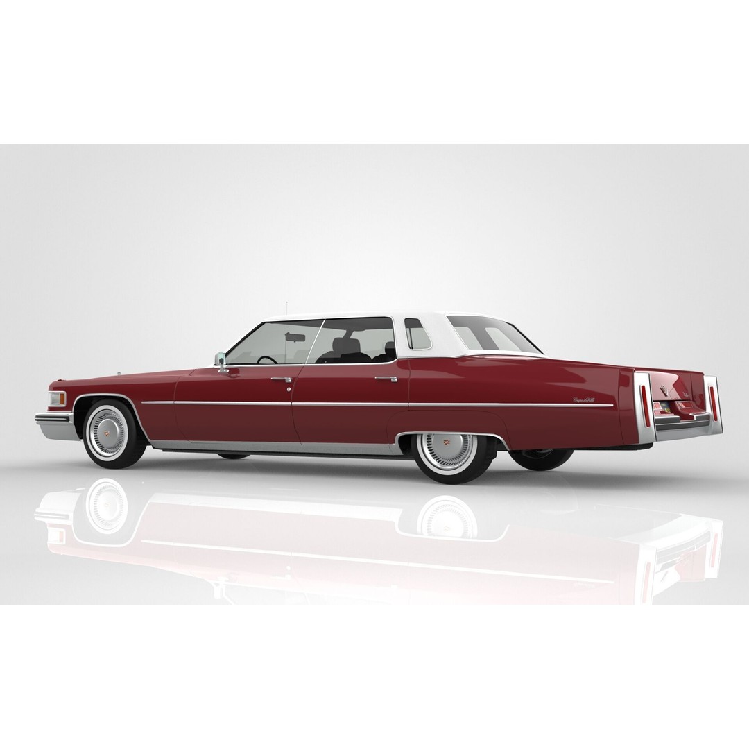 Cadillac DeVille 3D Model – Classic Sedan, FBX, OBJ, Game Ready - View 4