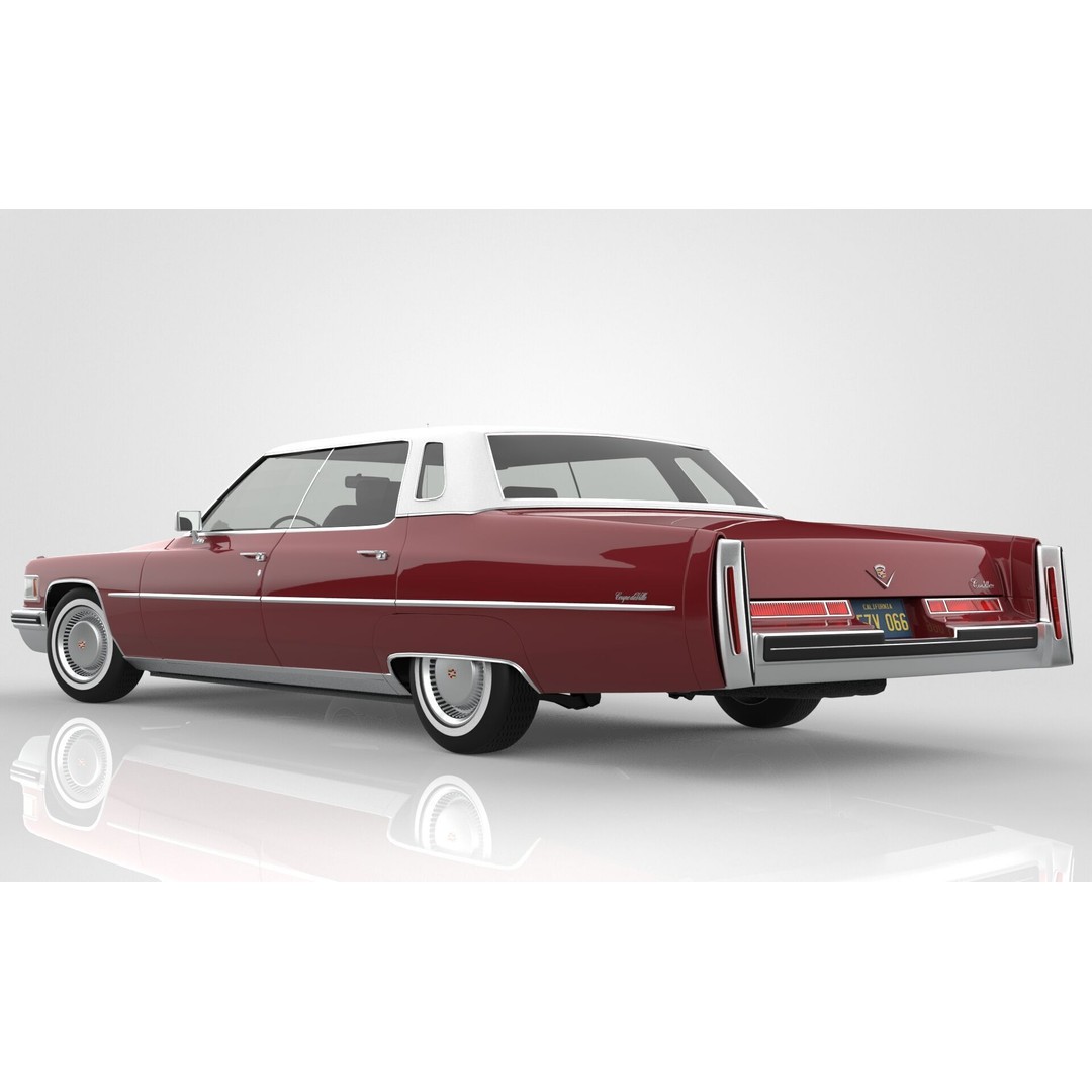 Cadillac DeVille 3D Model – Classic Sedan, FBX, OBJ, Game Ready - View 5