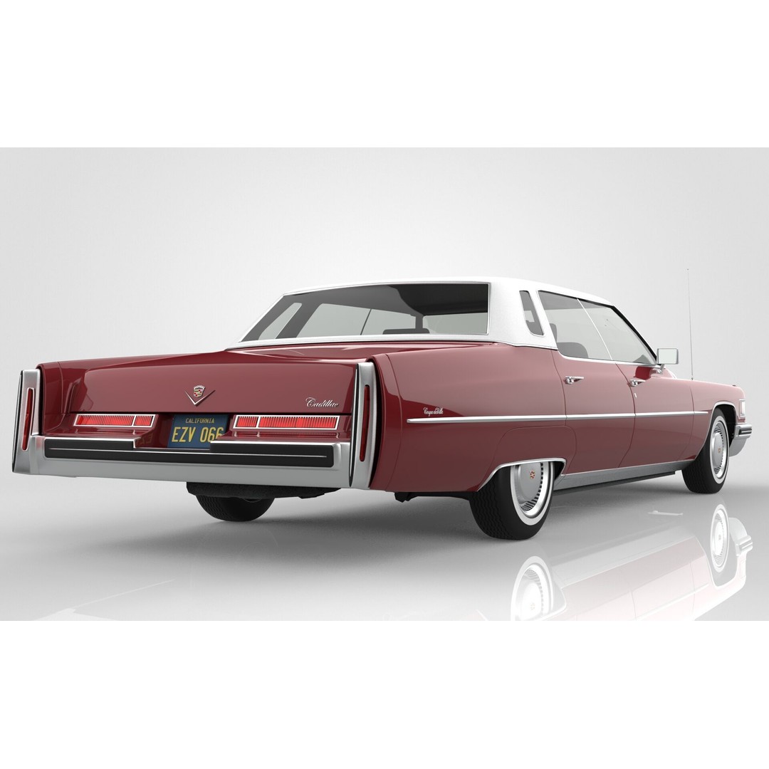 Cadillac DeVille 3D Model – Classic Sedan, FBX, OBJ, Game Ready - View 7