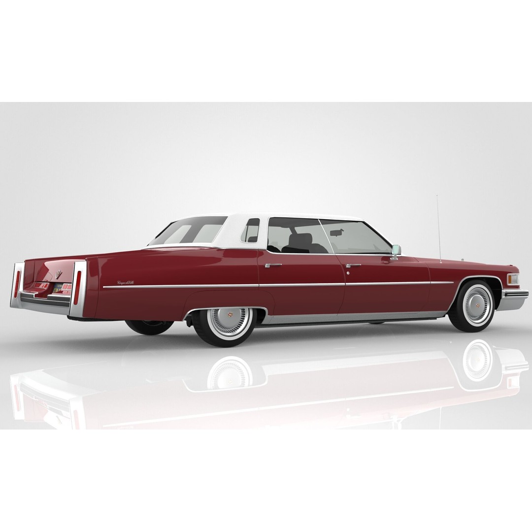 Cadillac DeVille 3D Model – Classic Sedan, FBX, OBJ, Game Ready - View 8
