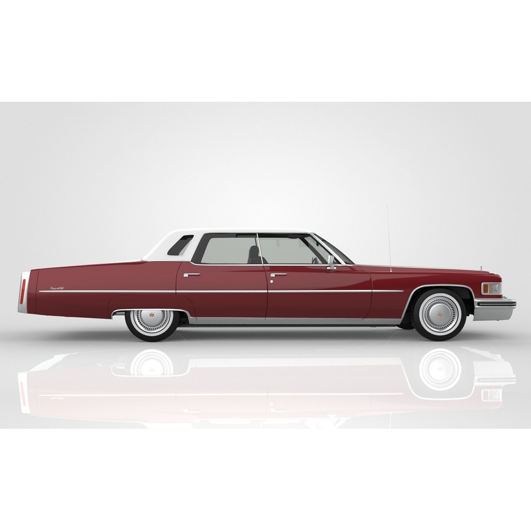 Cadillac DeVille 3D Model – Classic Sedan, FBX, OBJ, Game Ready - View 9