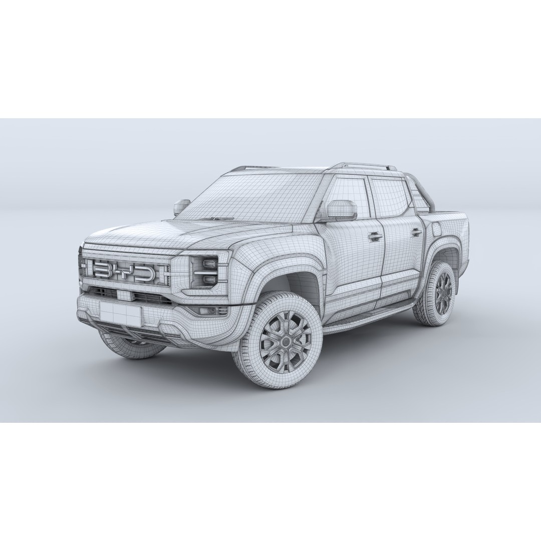BYD Shark 6 DMO 3D Model – Game-Ready Pickup Truck, FBX, OBJ - View 14